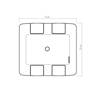 Placa com 1 Furo 9,5 mm 4x4 Tramontina Aria Branca - 57203022