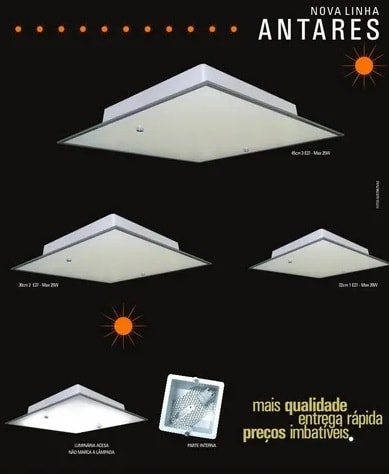 Plafon de Embutir Antares 30x30 Branco - UPZ