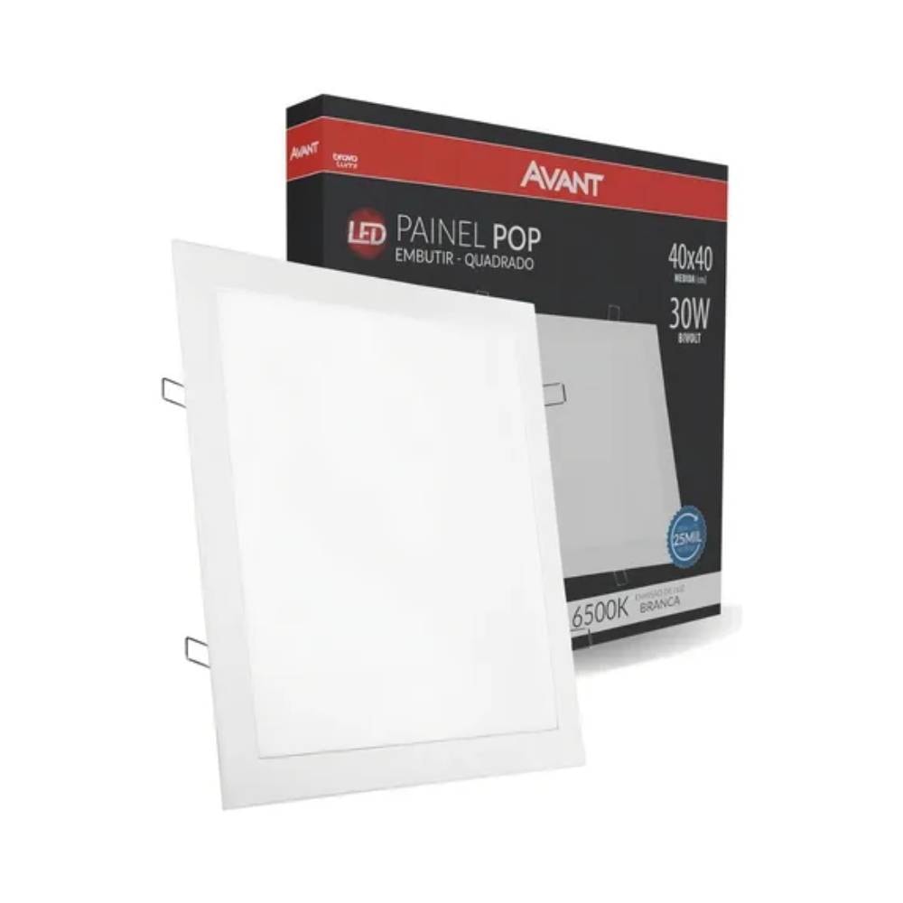 Plafon de Embutir Avant LED Quadrado 30W 6000K Branco - 858221378