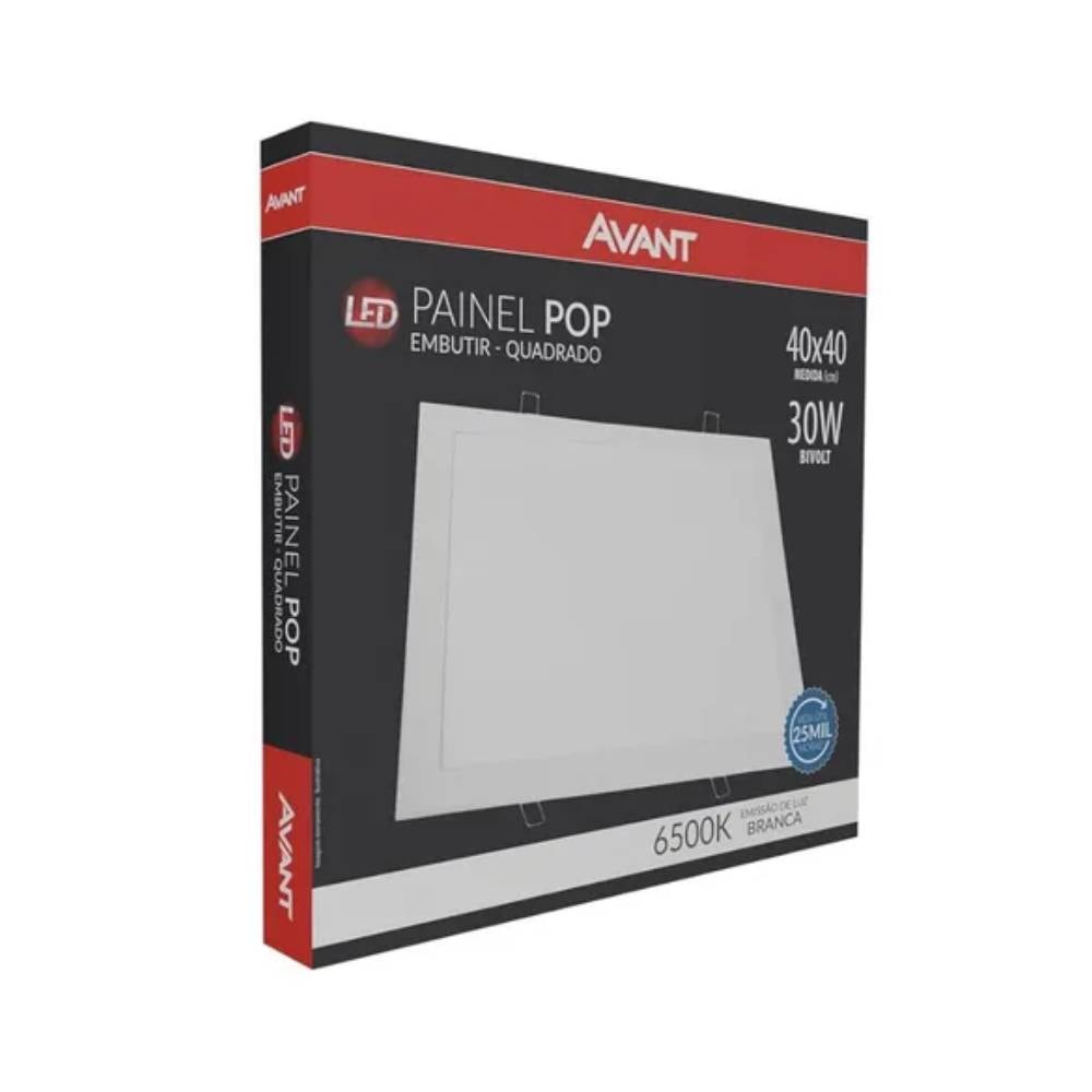 Plafon de Embutir Avant LED Quadrado 30W 6000K Branco - 858221378