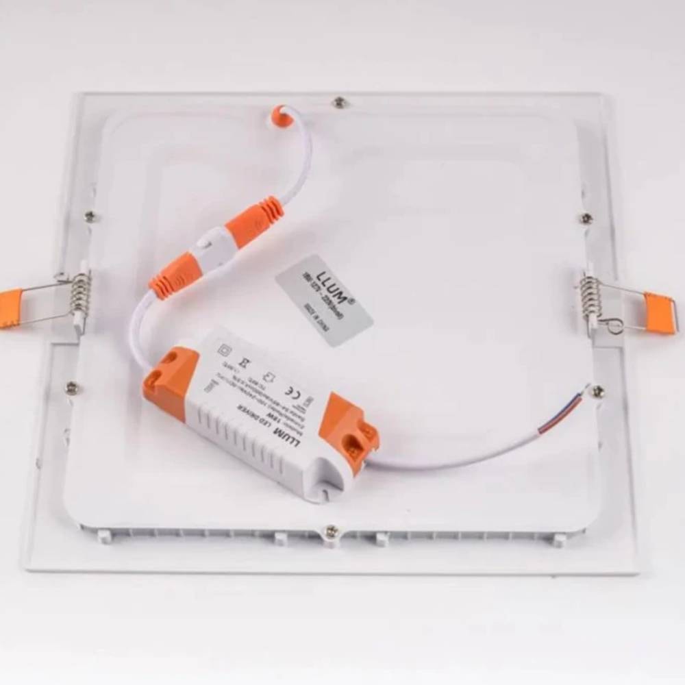 Plafon de Embutir LLUMM 18W 3000K LED Quadrado Branco - RL22184BC