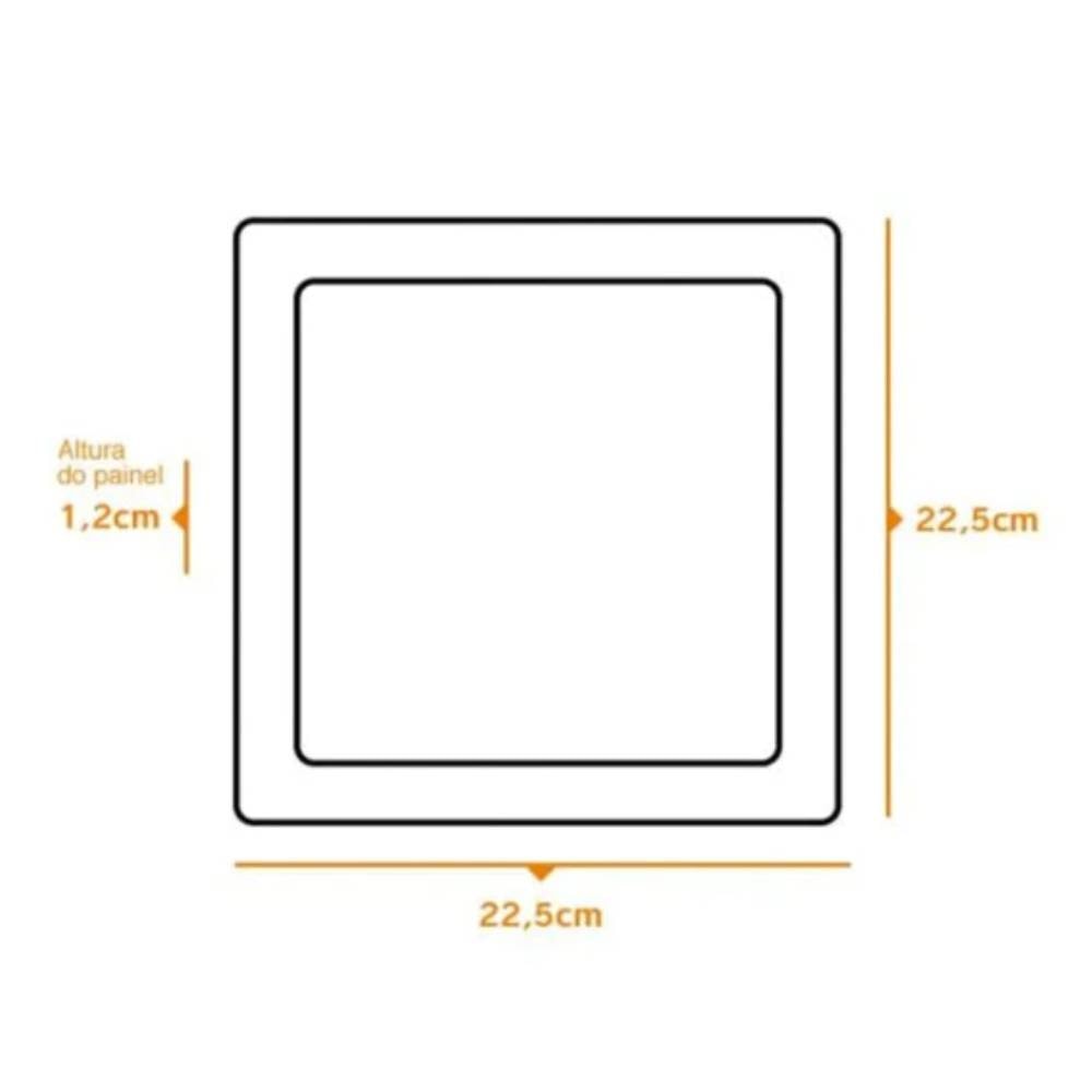 Plafon de Embutir LLUMM 18W 3000K LED Quadrado Branco - RL22184BC