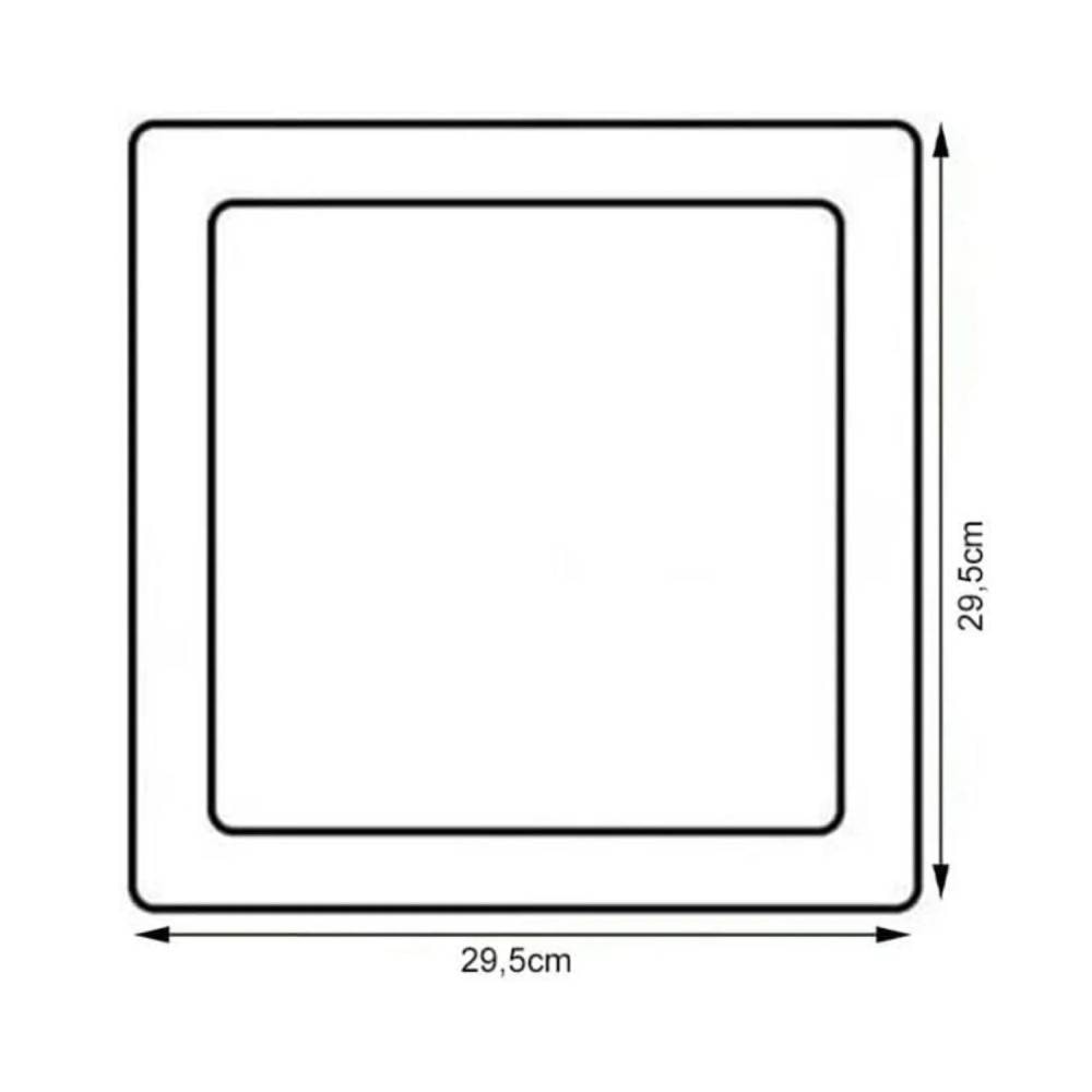 Plafon de Embutir LLUMM LED 24W 3000K Quadrado Branco - RL22244BC