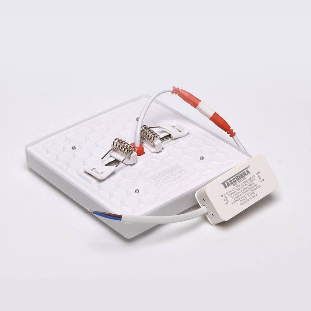 Plafon de Embutir Taschibra 18W 3000K LED Quadrado Branco - 15140114