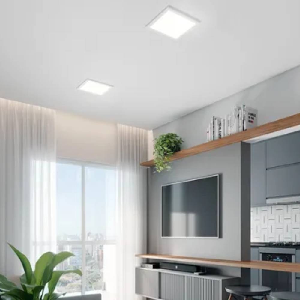 Plafon de Sobrepor Avant 27W 6000K LED Quadrado Branco - 768131375