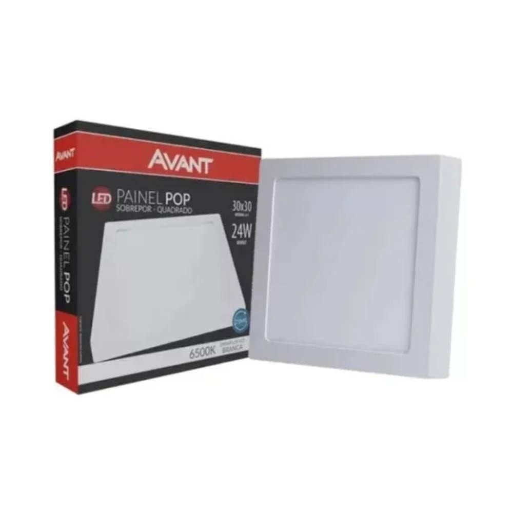 Plafon de Sobrepor Avant 27W 6000K LED Quadrado Branco - 768131375