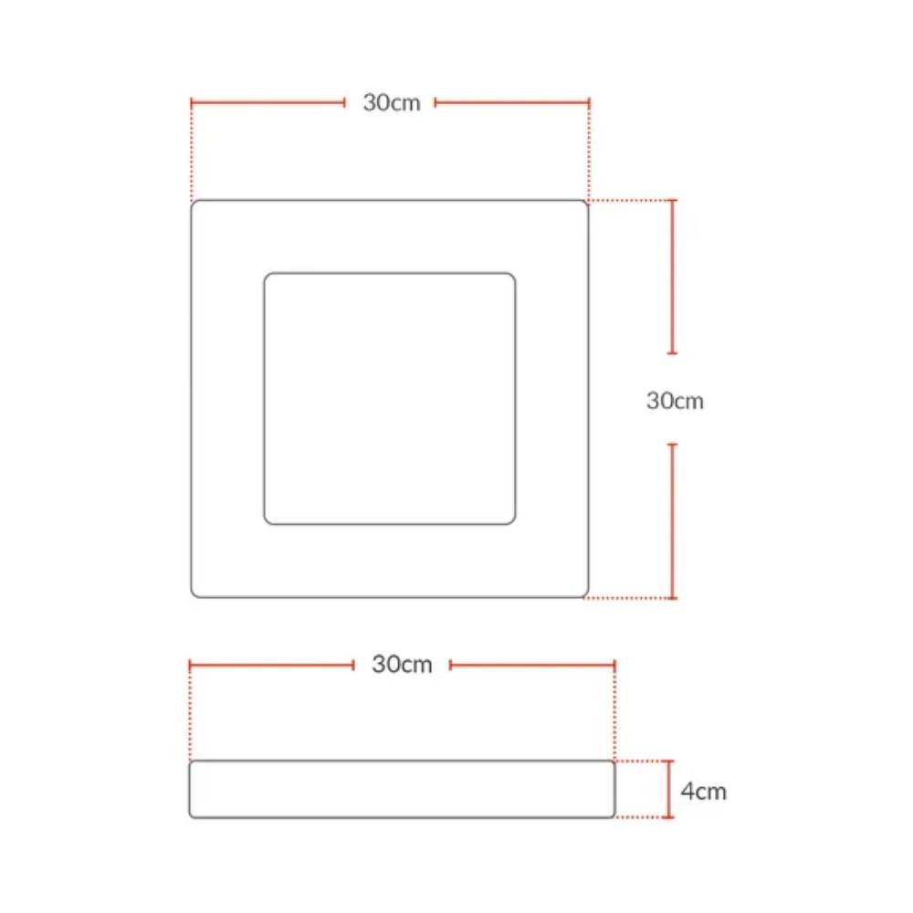 Plafon de Sobrepor Avant 27W 6000K LED Quadrado Branco - 768131375