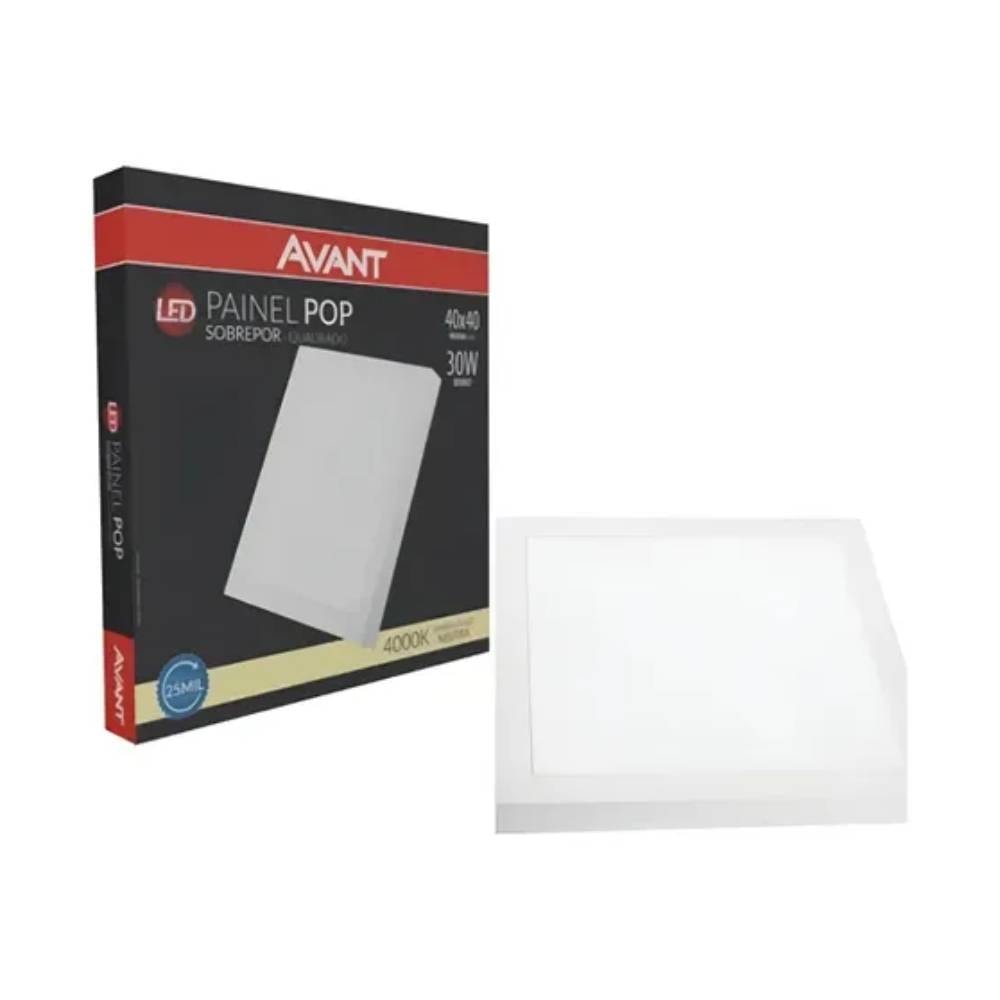 Plafon de Sobrepor Avant LED Quadrado 30W 6000K Branco - 768321373