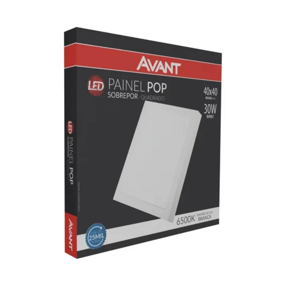 Plafon de Sobrepor Avant LED Quadrado 30W 6000K Branco - 768321373