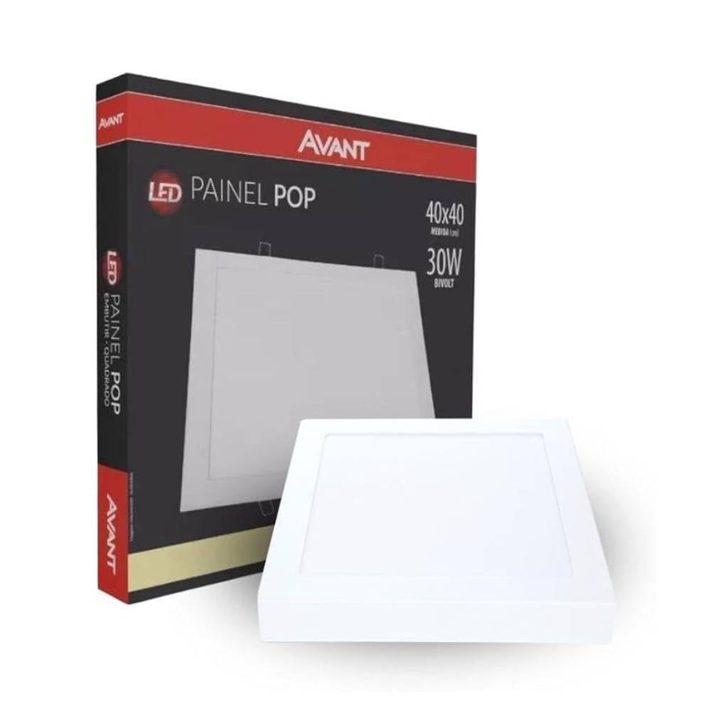 Plafon de Sobrepor Avant Quadrado 30W 4000K Branco - 768290877