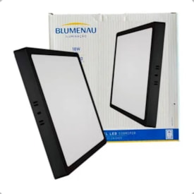 Plafon de Sobrepor Blumenau 12W 6000K Quadrado Preto - 80706001