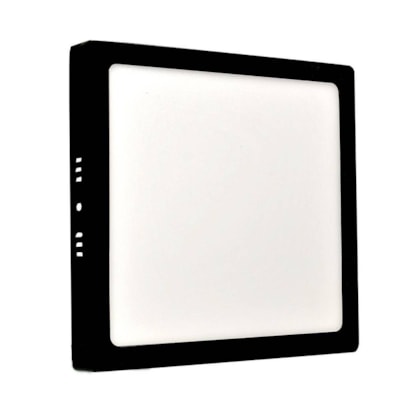 Plafon de Sobrepor Blumenau 12W 6000K Quadrado Preto - 80706001