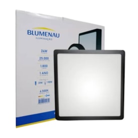 Plafon de Sobrepor Blumenau Quadrado 24W 6000K Preto - 80856001