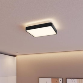 Plafon de Sobrepor Blumenau Quadrado Round 18W Bivolt Preto - 87310001