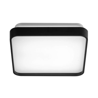 Plafon de Sobrepor Blumenau Quadrado Round 18W Bivolt Preto - 87310001