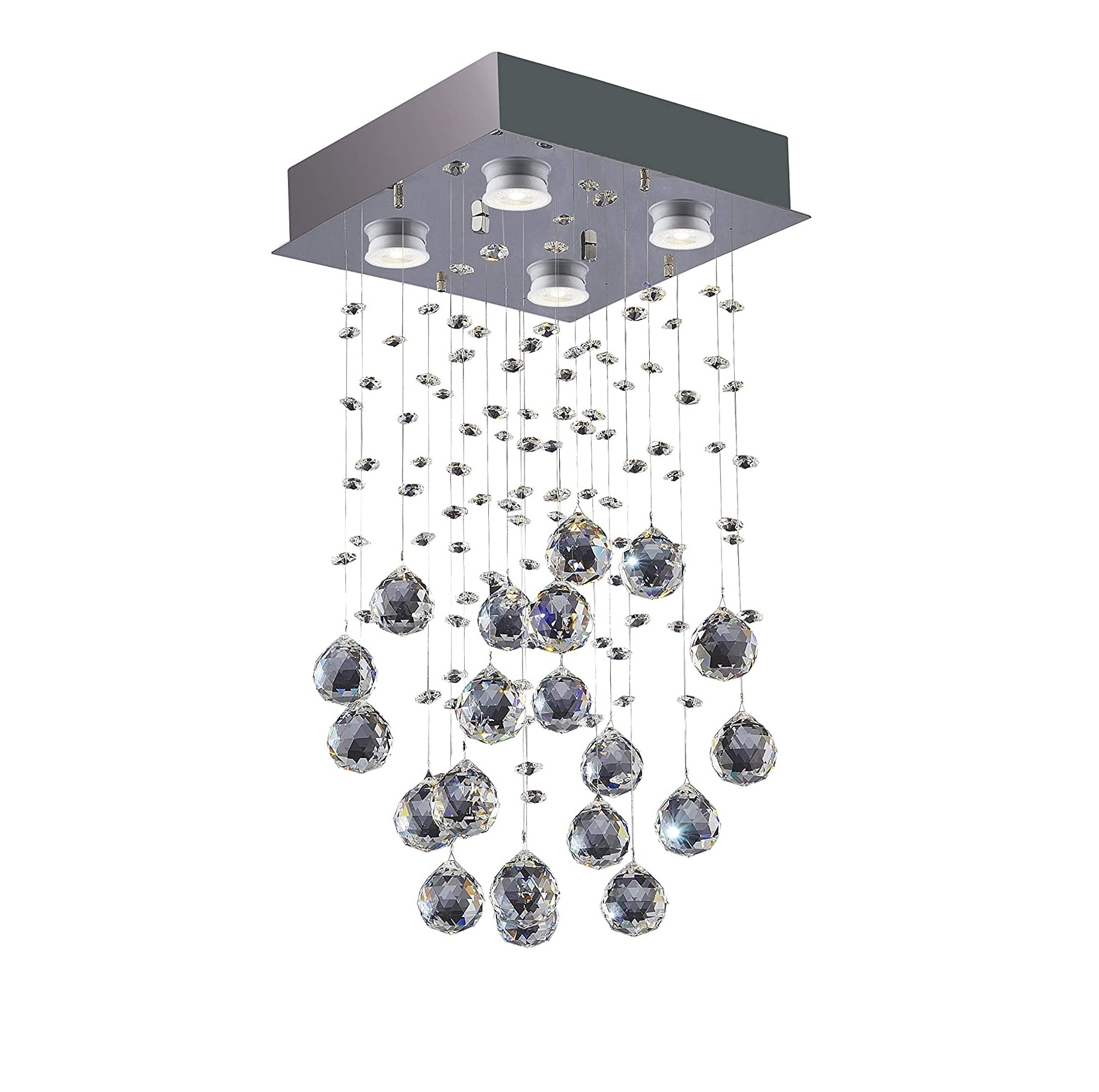 Plafon de Sobrepor Bronzearte Brilhante Cristal 4L 4XGU10