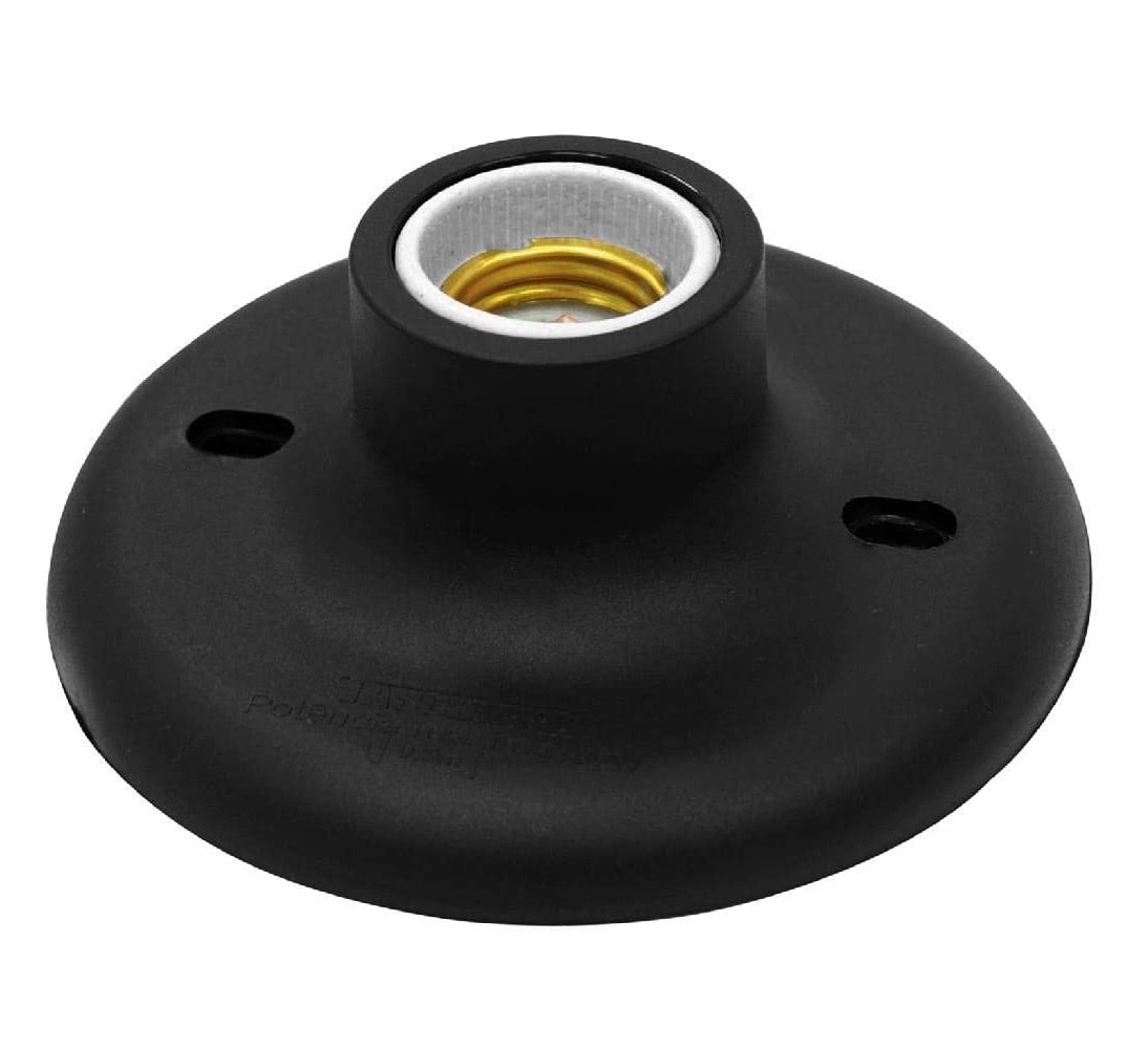 Plafon de Sobrepor em Porcelana Taschibra E-27 Preto - 52080009-02