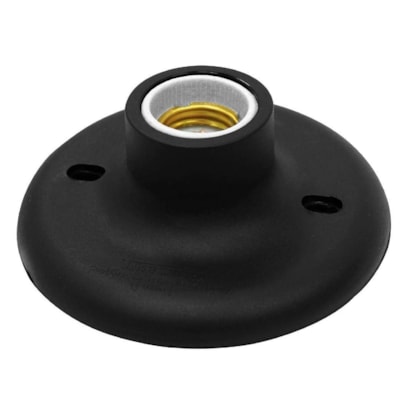 Plafon de Sobrepor em Porcelana Taschibra E-27 Preto - 52080009-02