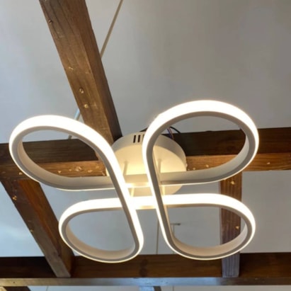 Plafon de Sobrepor Hevvy Clover Led 36W 3K/4K/6.5K Branco - 1492