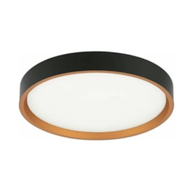 Plafon de Sobrepor Hevvy Montana Led Redondo Preto e Dourado - LY-8762M