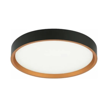 Plafon de Sobrepor Hevvy Montana Led Redondo Preto e Dourado - LY-8762M