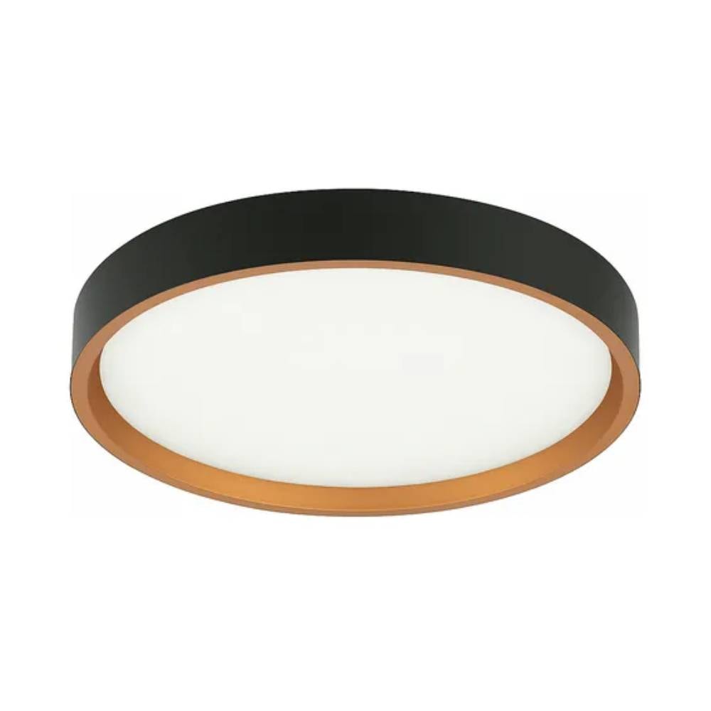 Plafon de Sobrepor Hevvy Montana Led Redondo Preto e Dourado - LY-8762M
