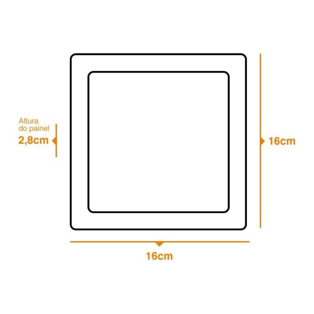 Plafon de Sobrepor LLUMM 12W 6000K LED Quadrado Branco - RL29123BC