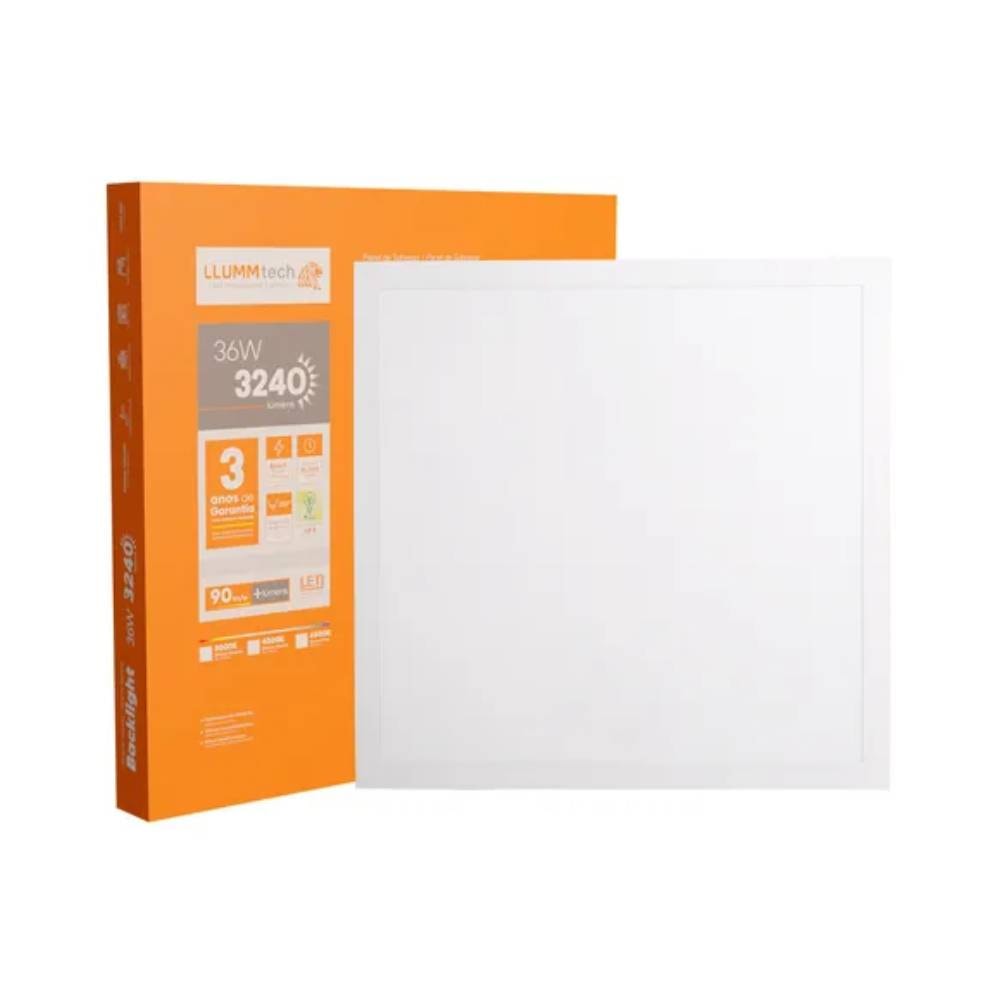 Plafon de Sobrepor LLUMM Blacklight LED Quadrado 36W 6000K Branco - BLH29366BC