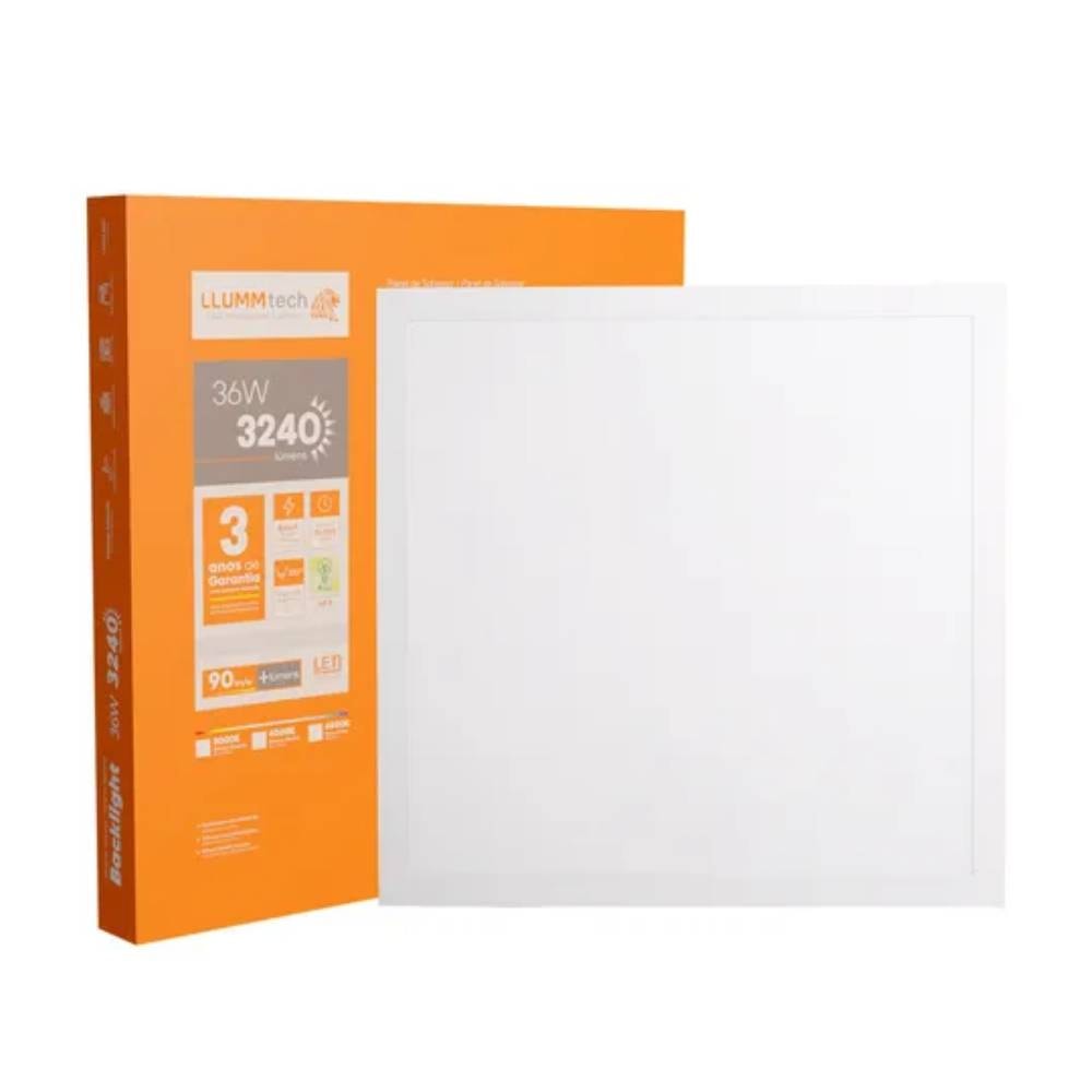 Plafon de Sobrepor LLUMM LED Quadrado 40x40cm 36W 4000K Branco - BLH29364BC