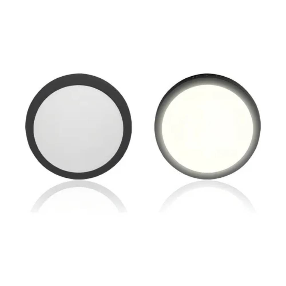 Plafon de Sobrepor Lux Taschibra Redondo 18W 6000K Preto - 15070146