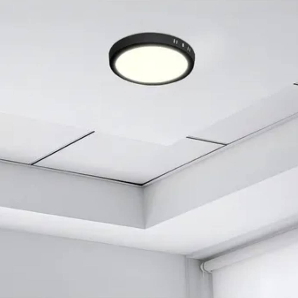 Plafon de Sobrepor Lux Taschibra Redondo 18W 6000K Preto - 15070146