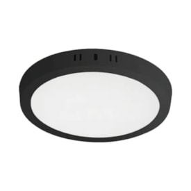 Plafon de Sobrepor Lux Taschibra Redondo 18W 6000K Preto - 15070146