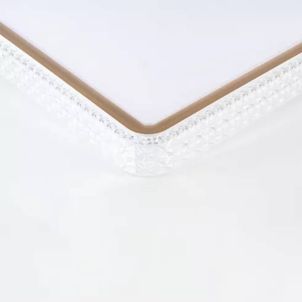 Plafon de Sobrepor Nordecor Kenle Led Quadrado 50cm 36W Dourado - 2668