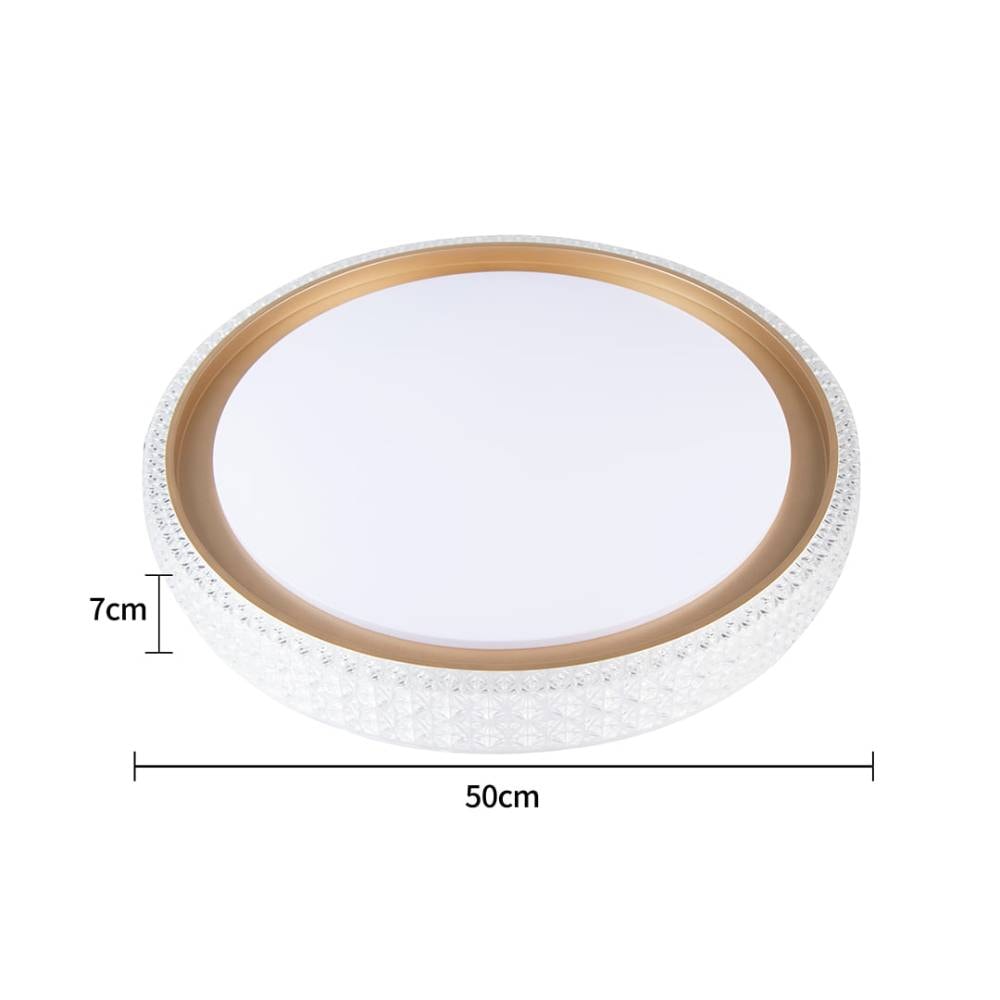 Plafon de Sobrepor Nordecor Kenle Led Redondo 50cm 36W Dourado - 2665