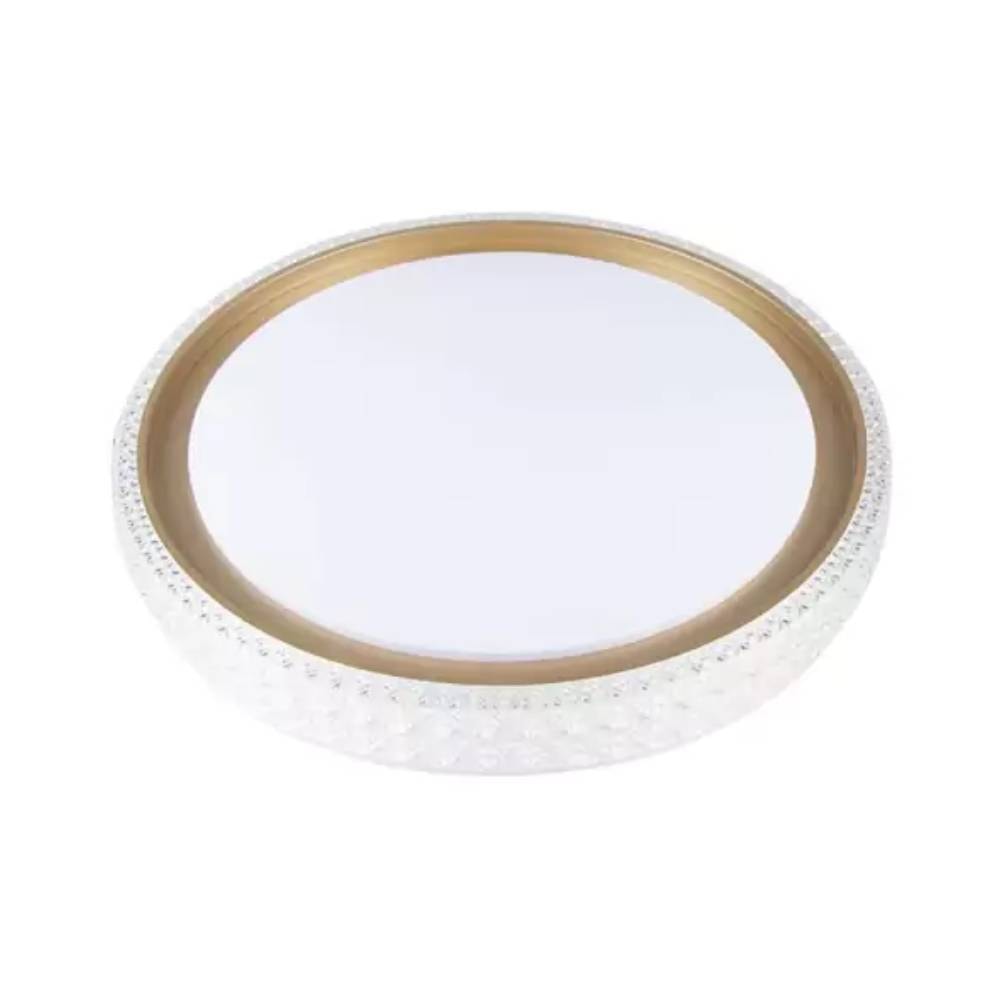 Plafon de Sobrepor Nordecor Kenle Led Redondo 50cm 36W Dourado - 2665