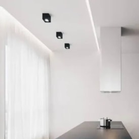 Plafon de Sobrepor Riopre Quadrado 17x17cm Preto - 3500/1