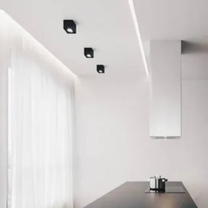 Plafon de Sobrepor Riopre Quadrado 17x17cm Preto - 3500/1