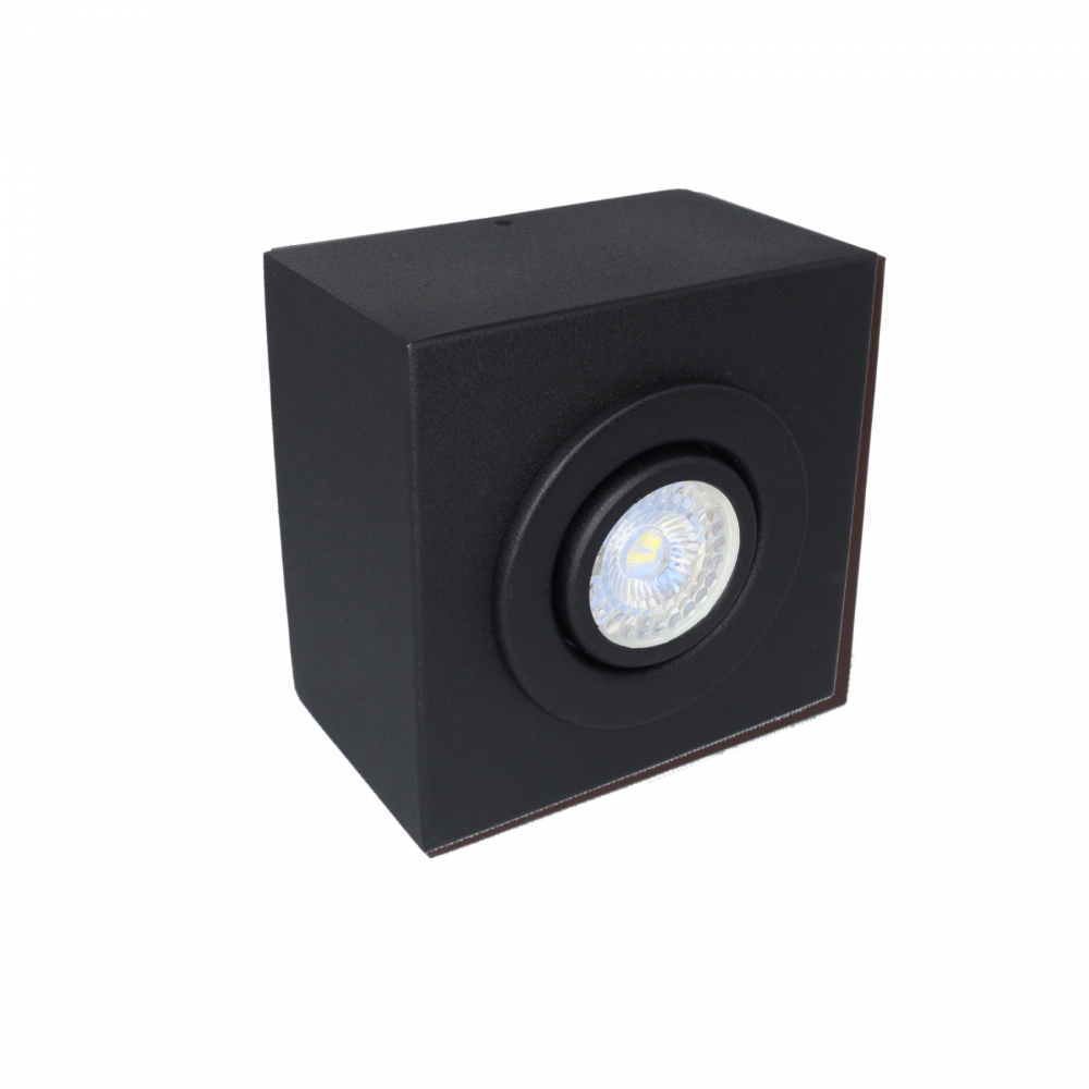 Plafon de Sobrepor RioPrelustres 3500/1 Dicróica Preto Texturizado - 13873