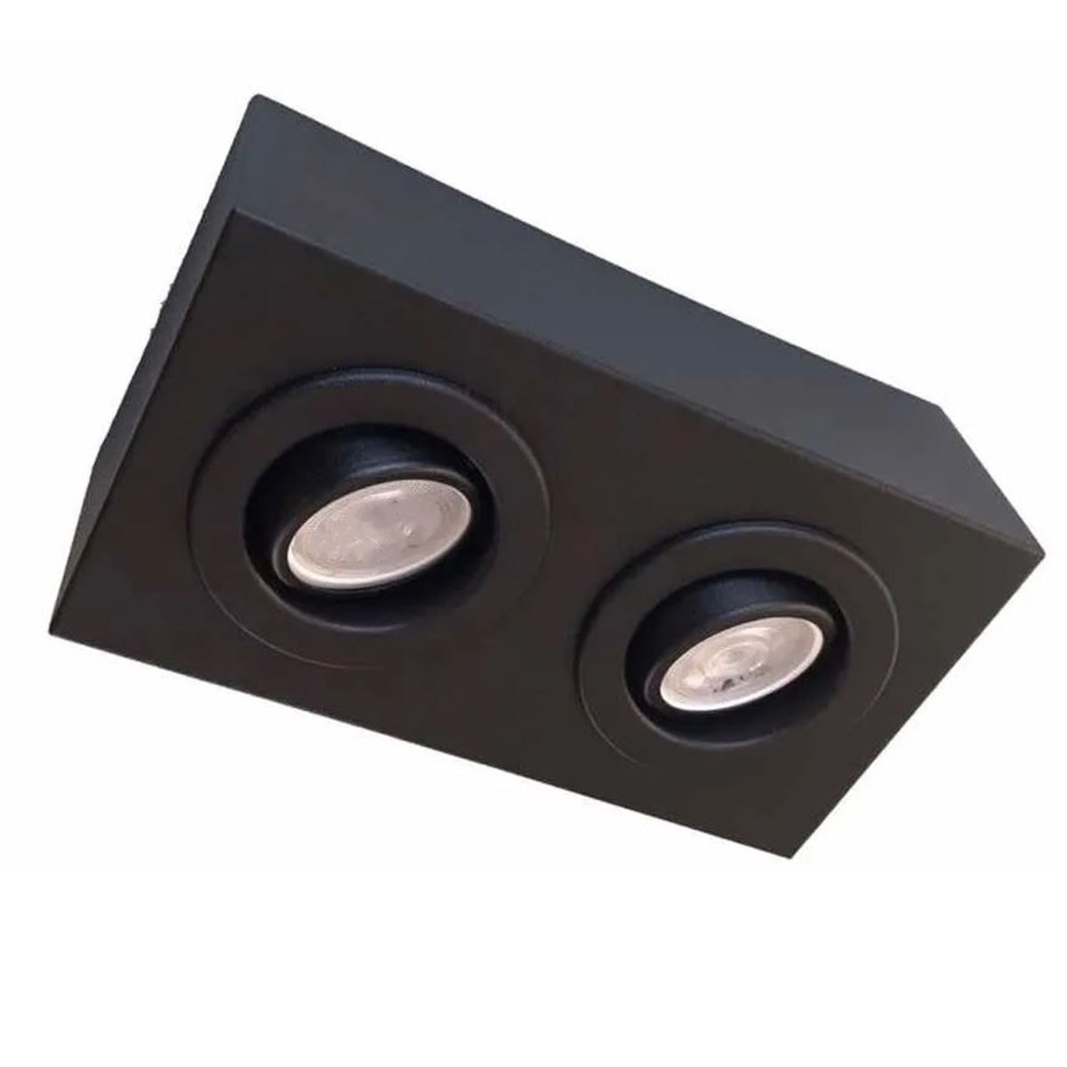 Plafon de Sobrepor RioPrelustres 3500/2 Dicróica Preto Texturizado - 13903