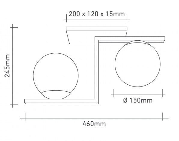 Plafon de Sobrepor Startec Havana Dourado - 146000036