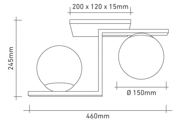 Plafon de Sobrepor Startec Havana Preto - 146000000