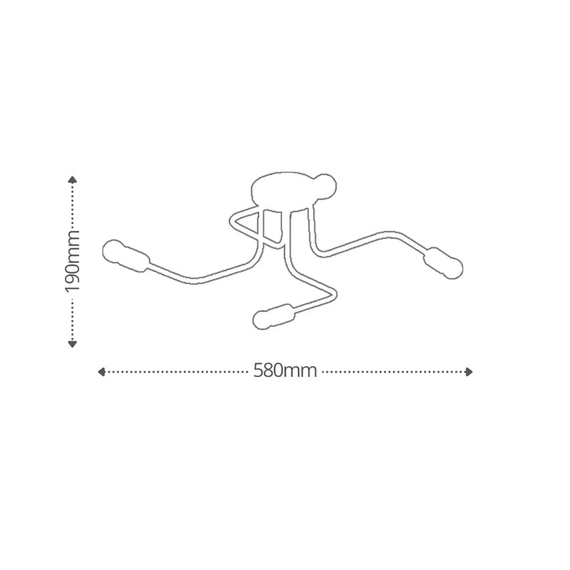 Plafon de Sobrepor Taschibra Cronos 4 E27 - 15050890