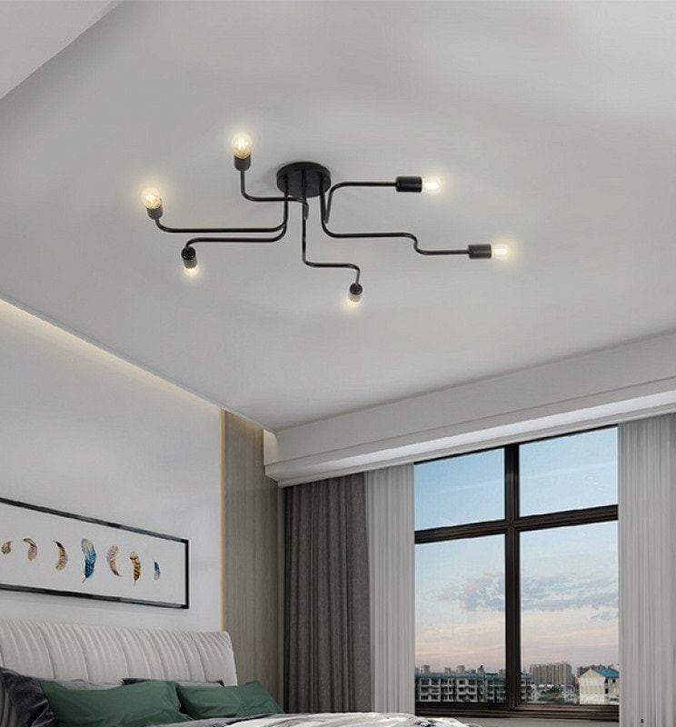 Plafon de Sobrepor Taschibra Cronos 6 E27 Preto - 15050891