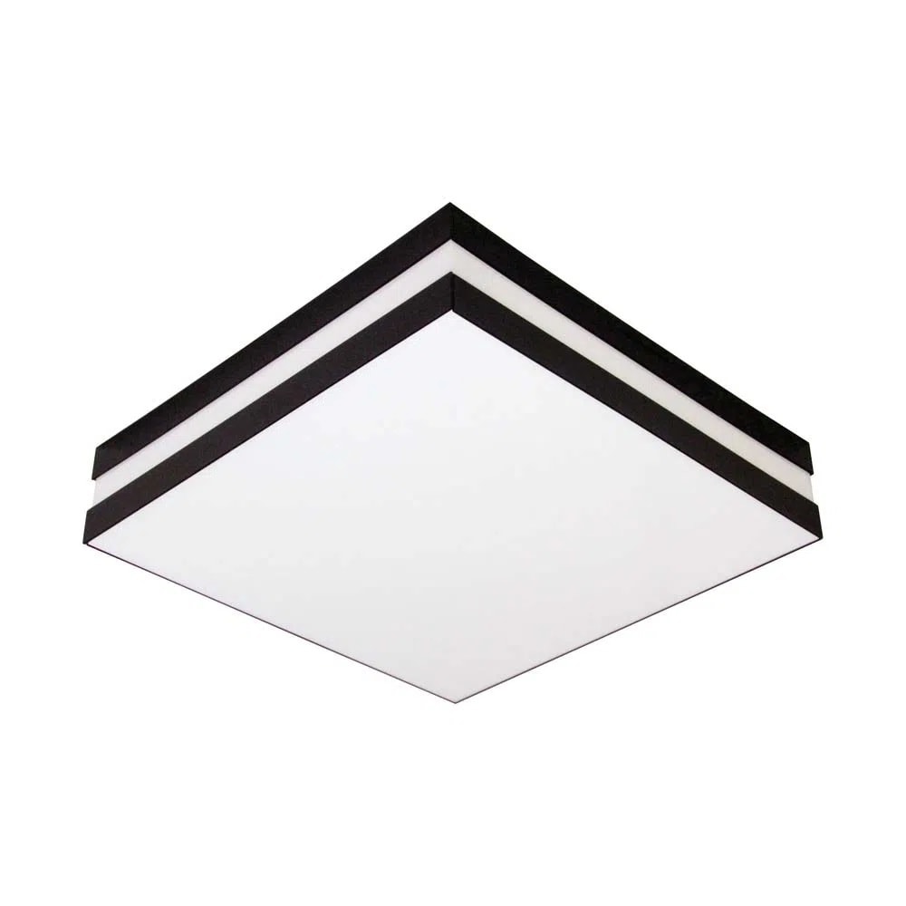 Plafon de Sobrepor Tualux 20W Preto - 11609