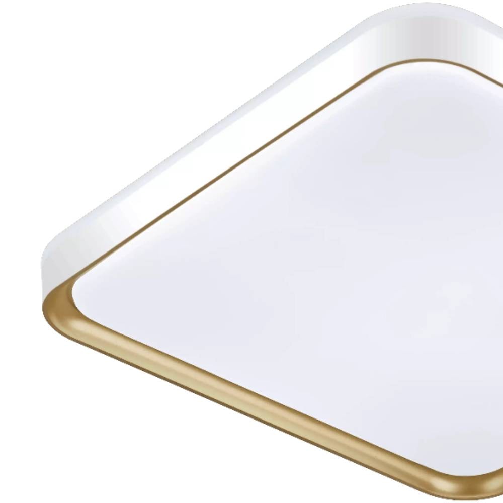 Plafon Hevvy Toronto Quadrado 30cm 24W Branco e Dourado - SL-5697