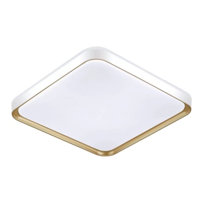 Plafon Hevvy Toronto Quadrado 30cm 24W Branco e Dourado - SL-5697