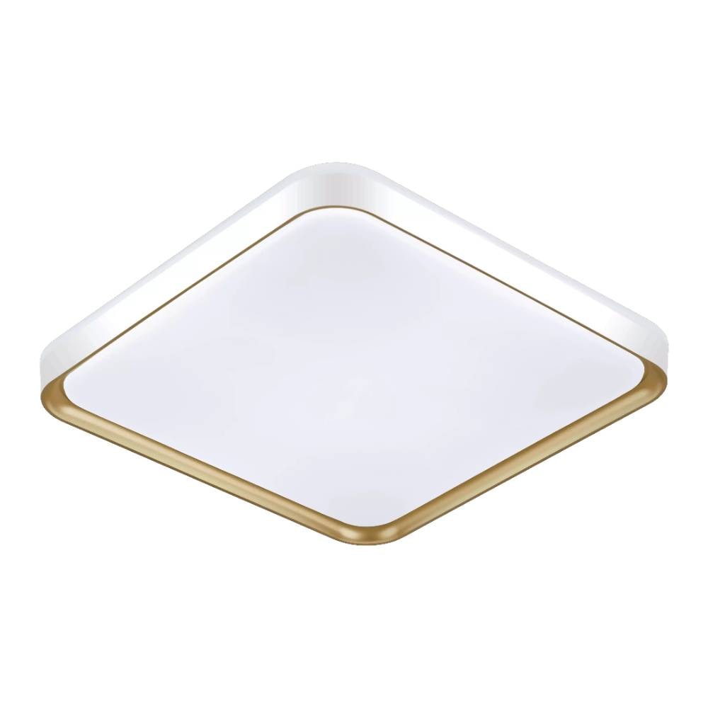 Plafon Hevvy Toronto Quadrado 30cm 24W Branco e Dourado - SL-5697