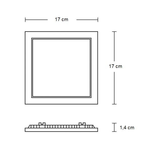 Plafon LED de Embutir Blumenau Quadrado 12W 3000K - 80423001