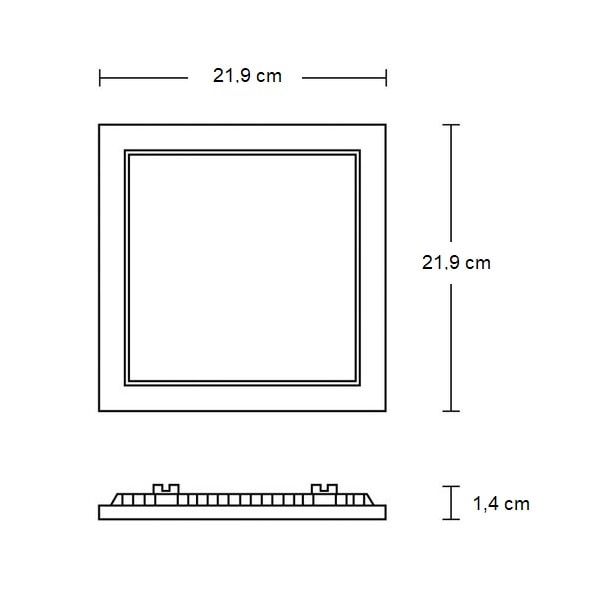 Plafon LED de Embutir Blumenau Quadrado 18W 4100K - 80444101