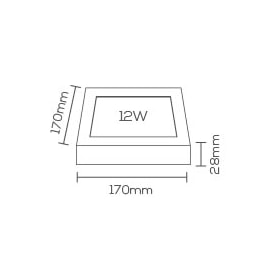 Plafon LED de Embutir Evoled Quadrado 12W 6000K - LE-4602